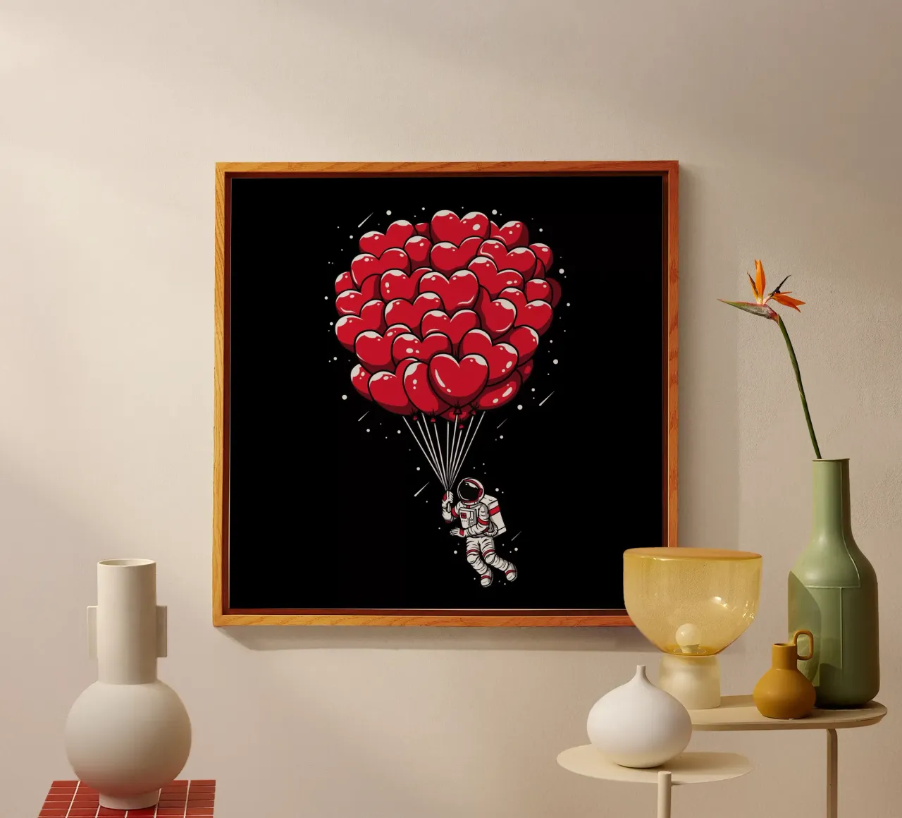 Astronauta con palloncino a cuore plexiglass da LM2KONE