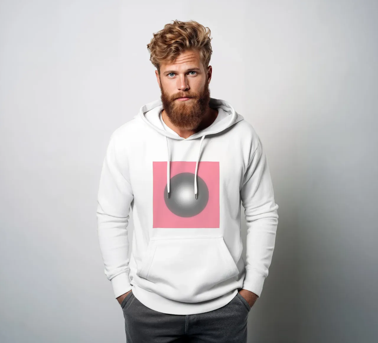 Palla grigia felpa con cappuccio da BenCoStyle