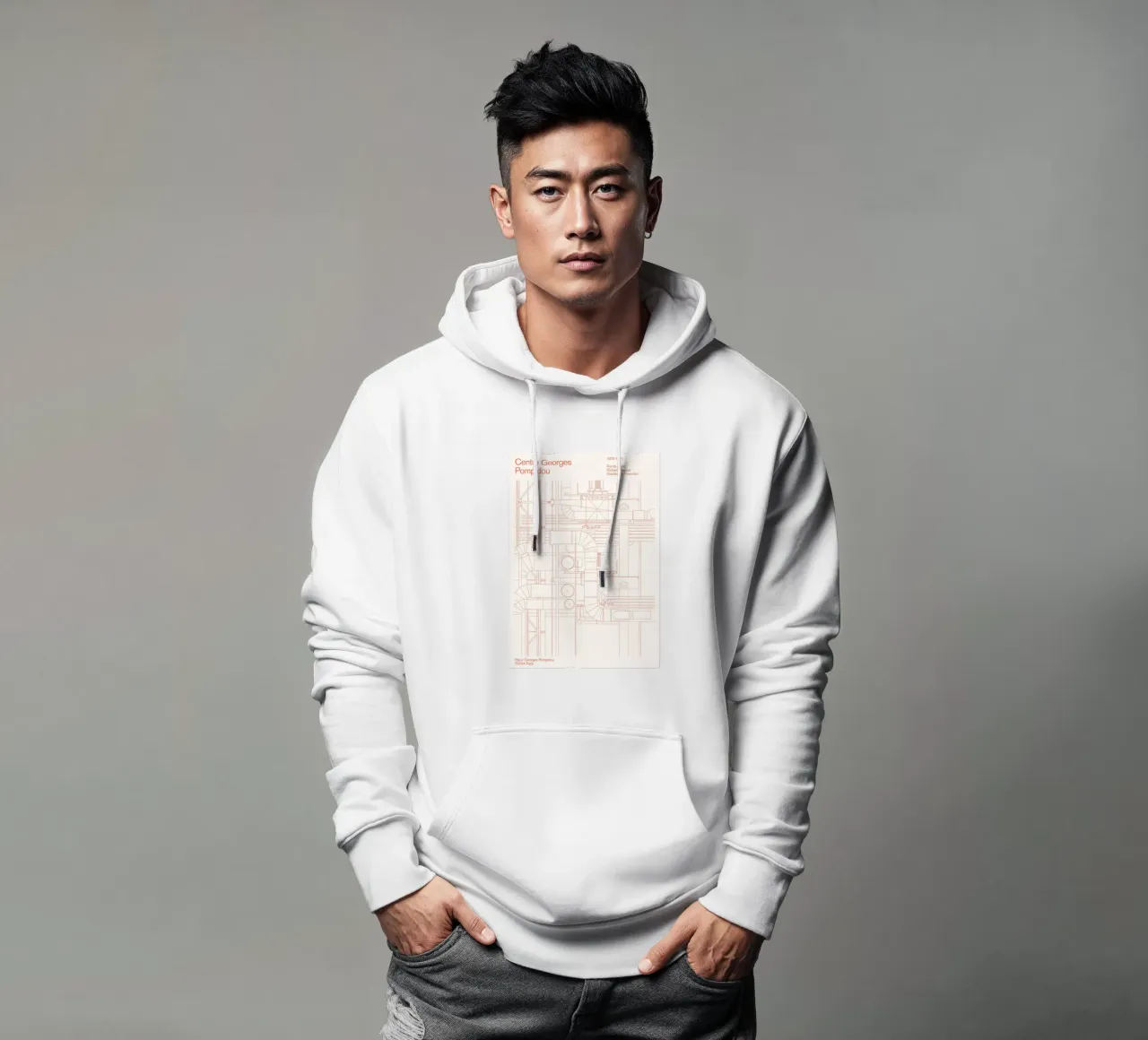 Pompidou : Blueprint felpa con cappuccio da Florent Bodart
