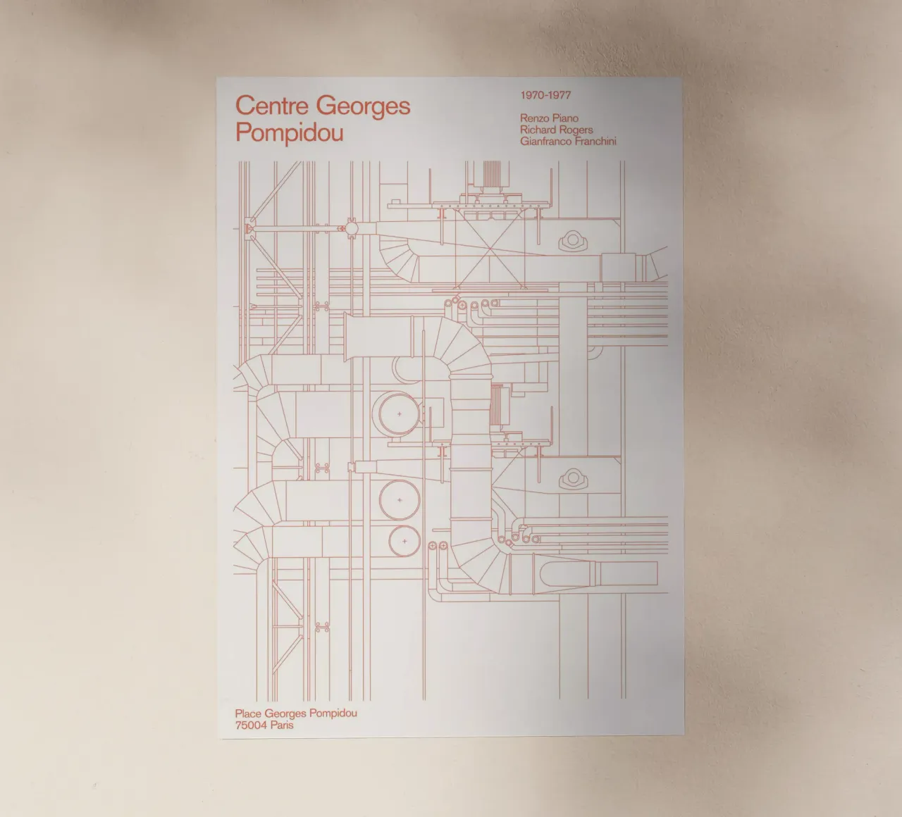 Pompidou : Blueprint pellicola backlit da Florent Bodart