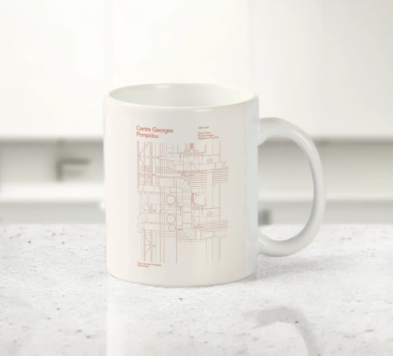Pompidou : Blueprint tazza in ceramica da Florent Bodart