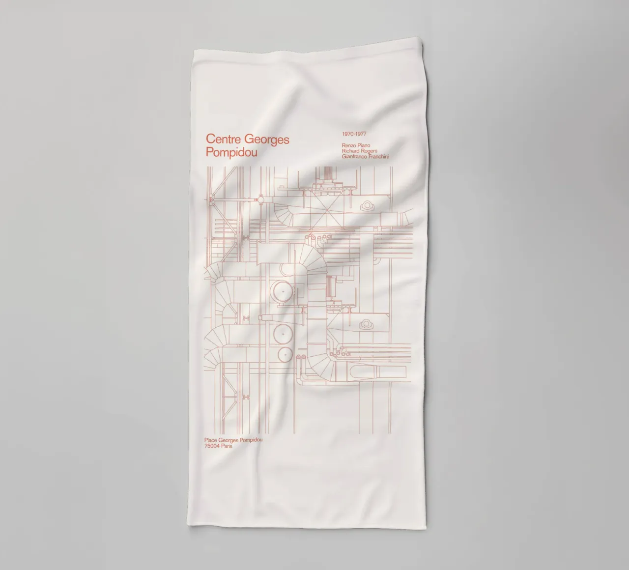 Pompidou : Blueprint towel by Florent Bodart