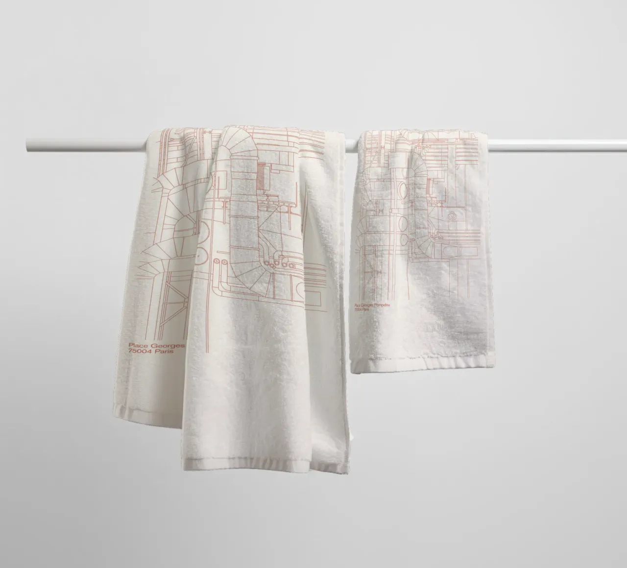 Pompidou : Blueprint towel by Florent Bodart