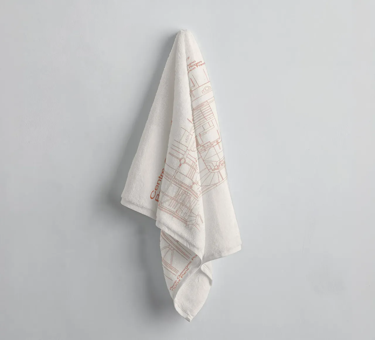 Pompidou : Blueprint towel by Florent Bodart