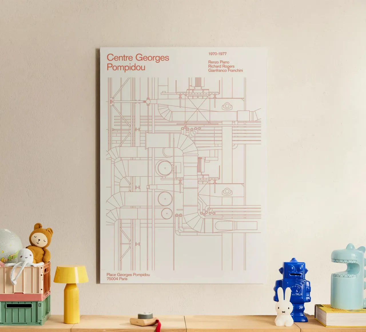 Pompidou : Blueprint alluminio dibond da Florent Bodart