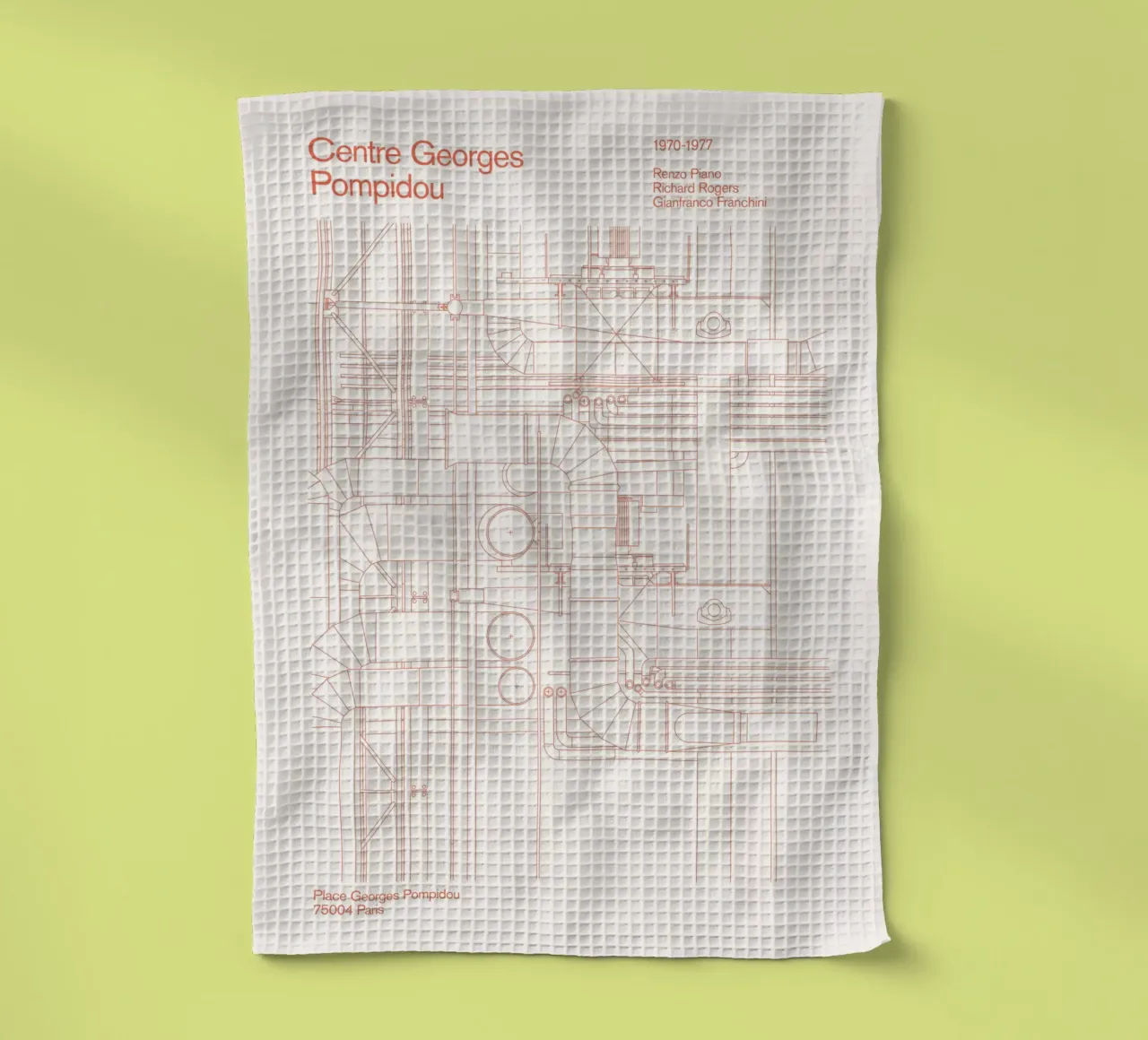Pompidou : Blueprint Geschirrtuch von Florent Bodart