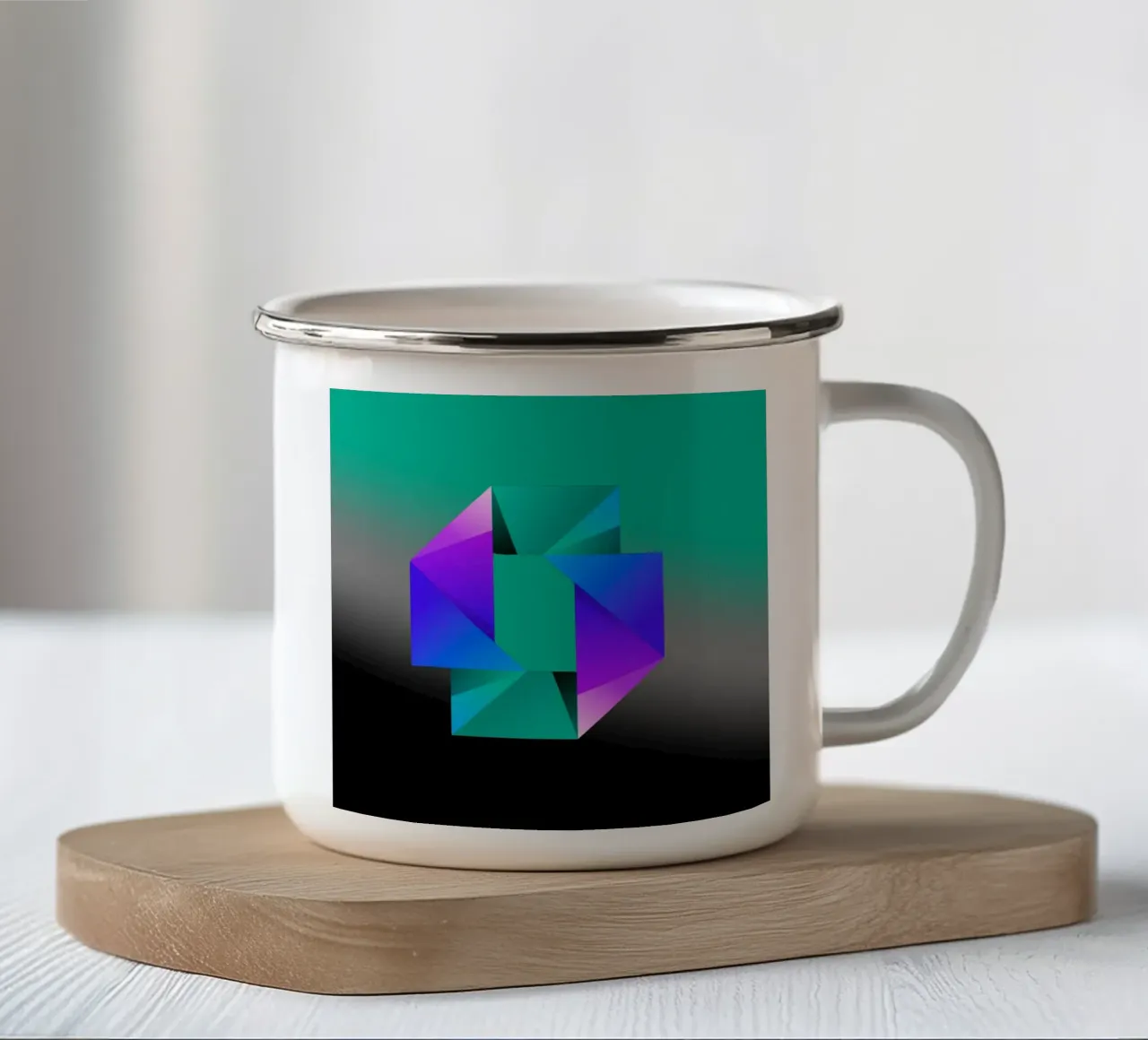 Abstract ontwerp emaille mok van BenCoStyle