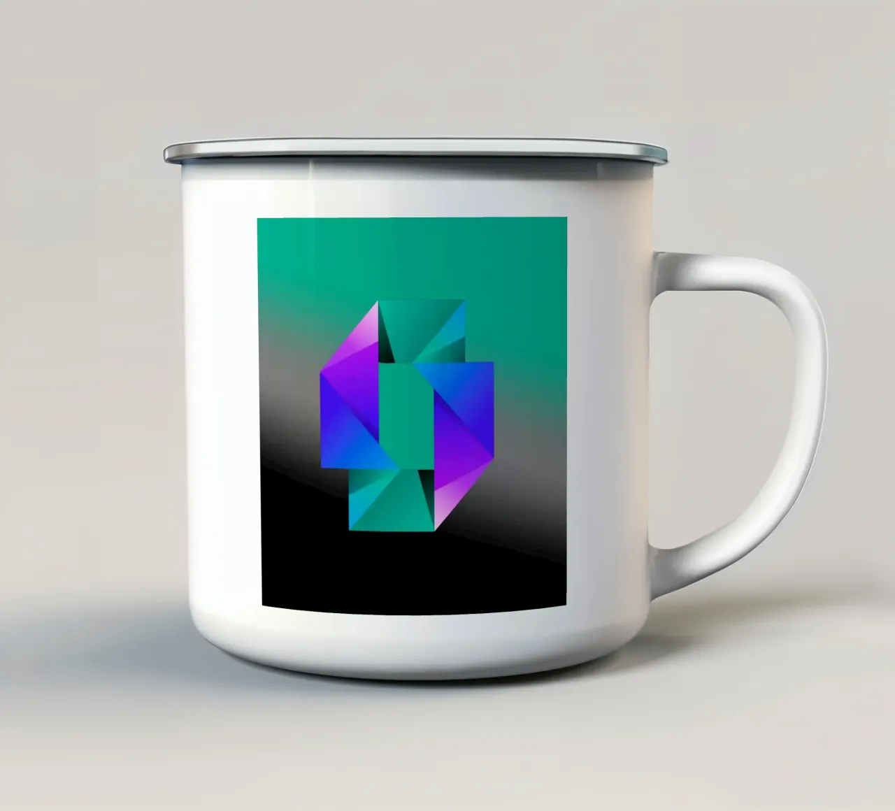 Abstract ontwerp emaille mok van BenCoStyle