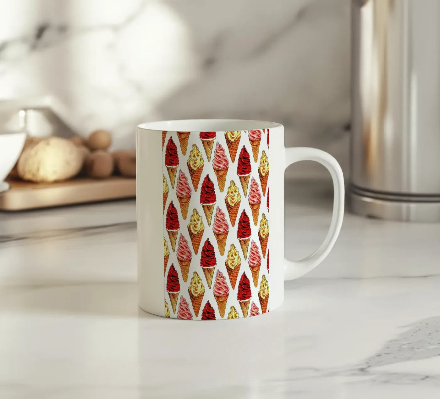 Soft Serve Pattern ceramic mug by Kelly Gilleran