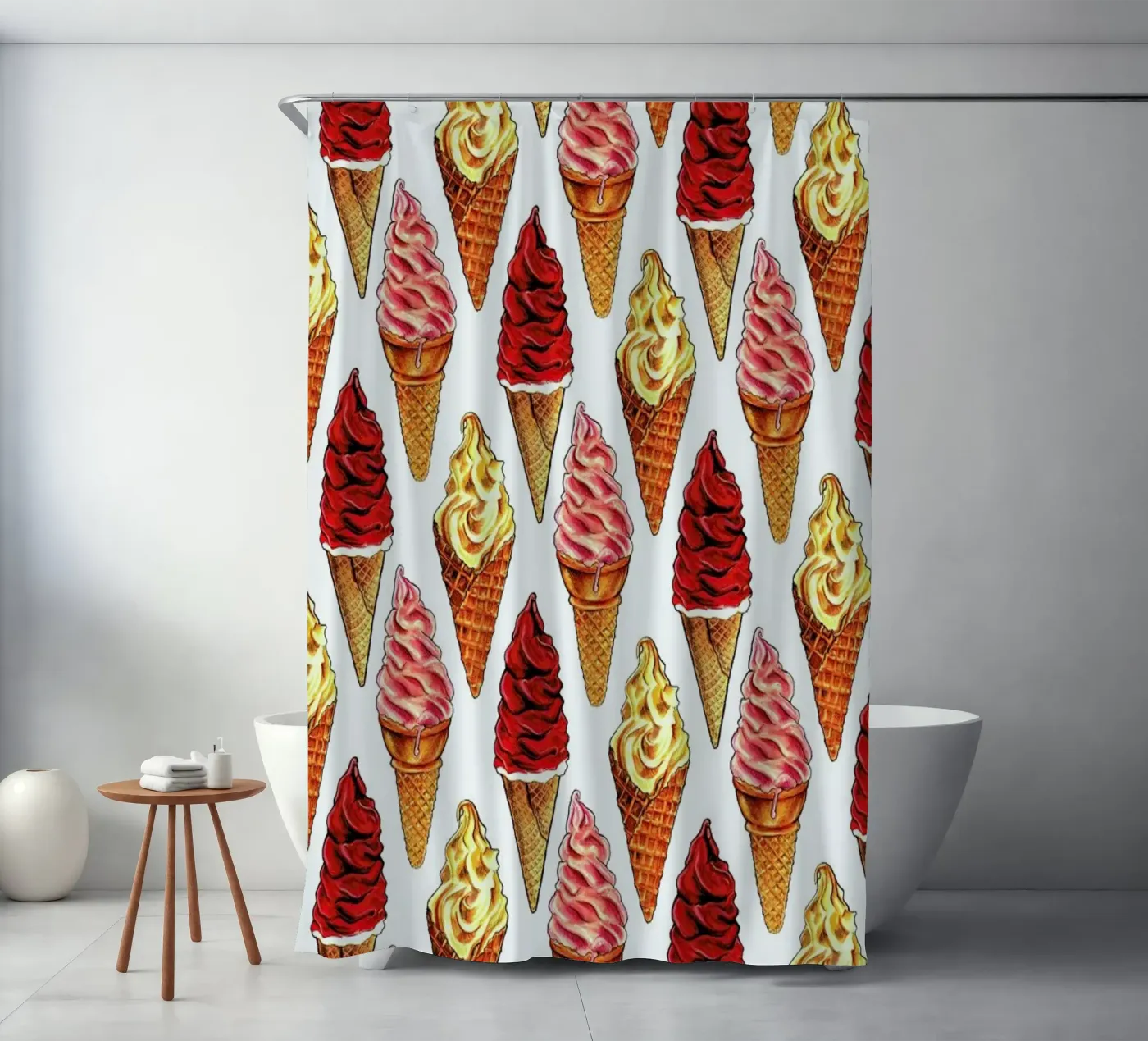 Soft Serve Pattern douchegordijn van Kelly Gilleran