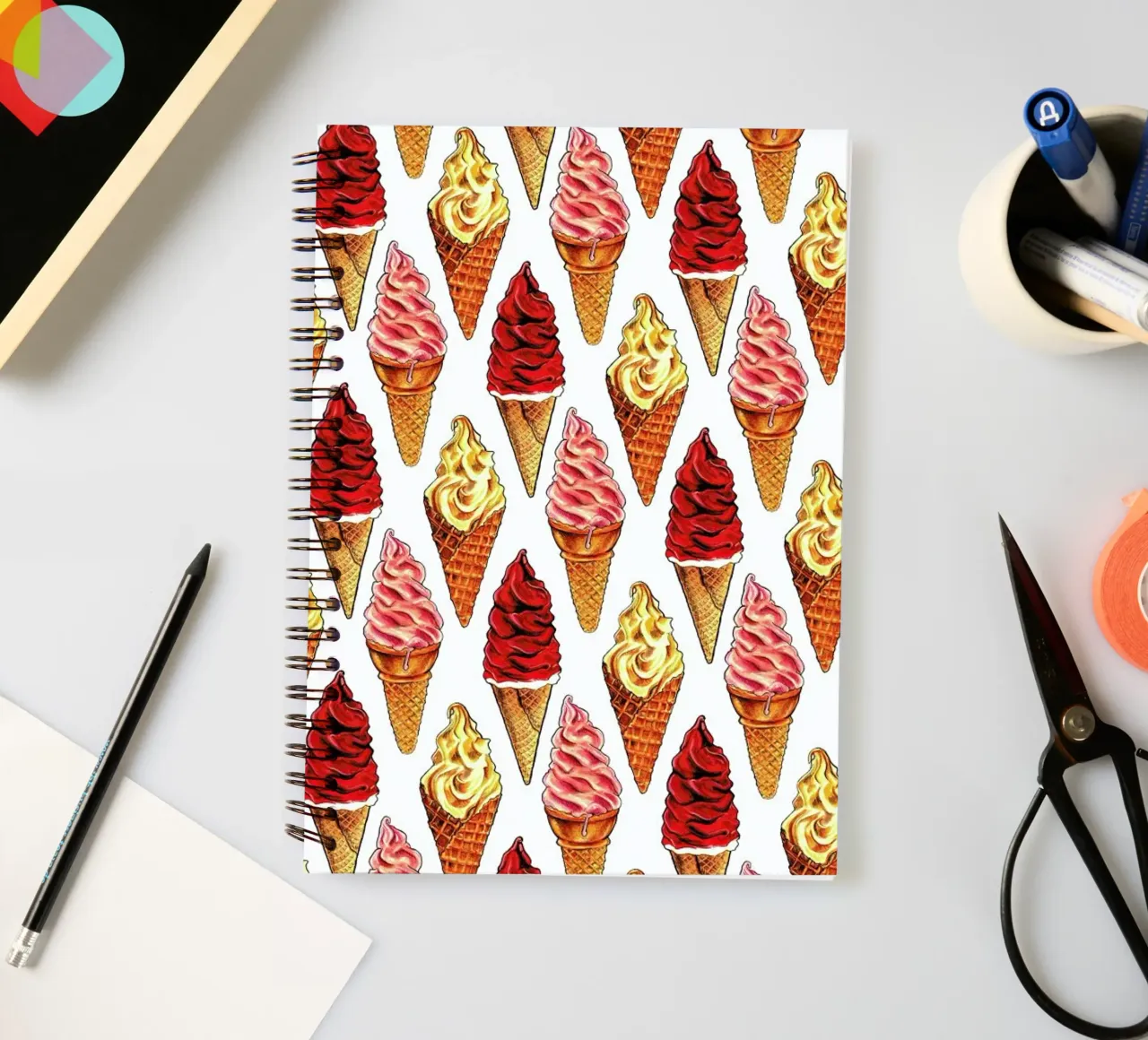 Soft Serve Pattern spiral notebook by Kelly Gilleran