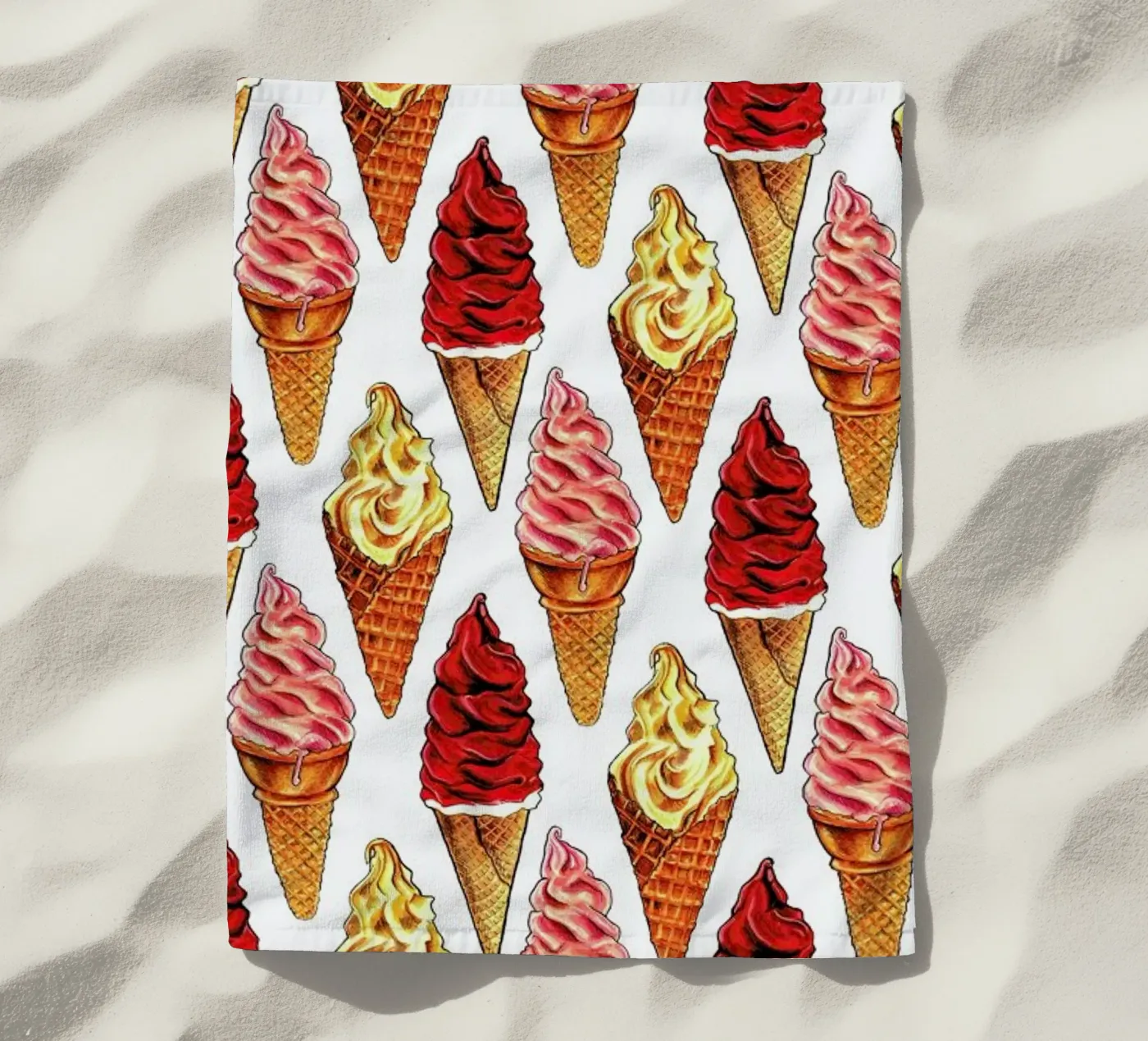 Soft Serve Pattern strandhanddoek van Kelly Gilleran