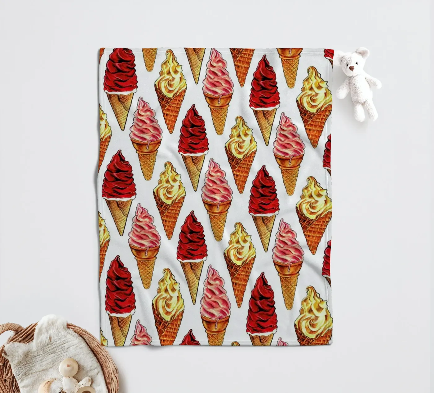 Soft Serve Pattern fleecedeken van Kelly Gilleran