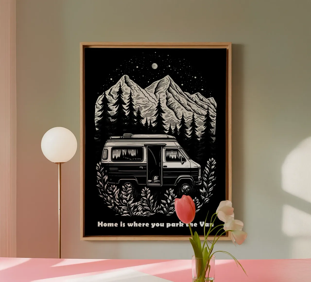 Home Is Where You Park The Van canvas with Floater frame by Autofocus