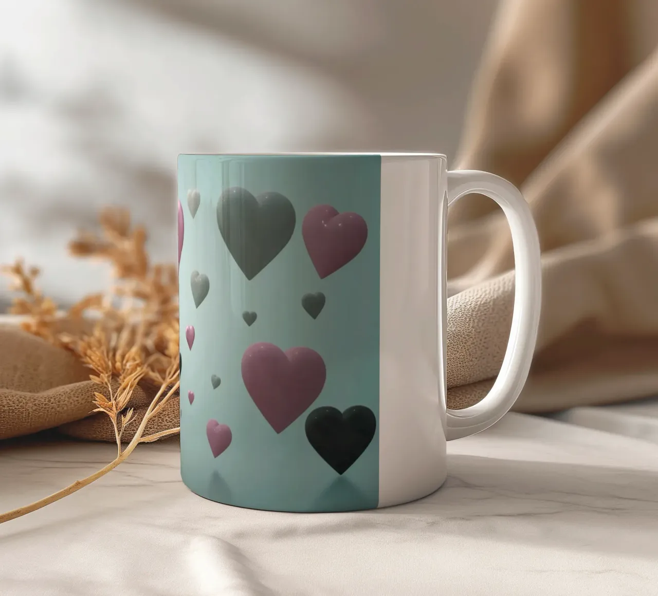 Cuori colorati tazza in ceramica da BenCoStyle