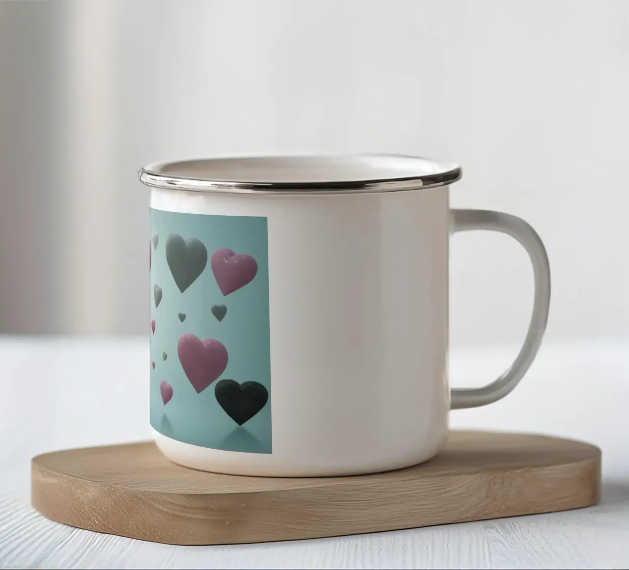 Cuori colorati tazza in smalto da BenCoStyle