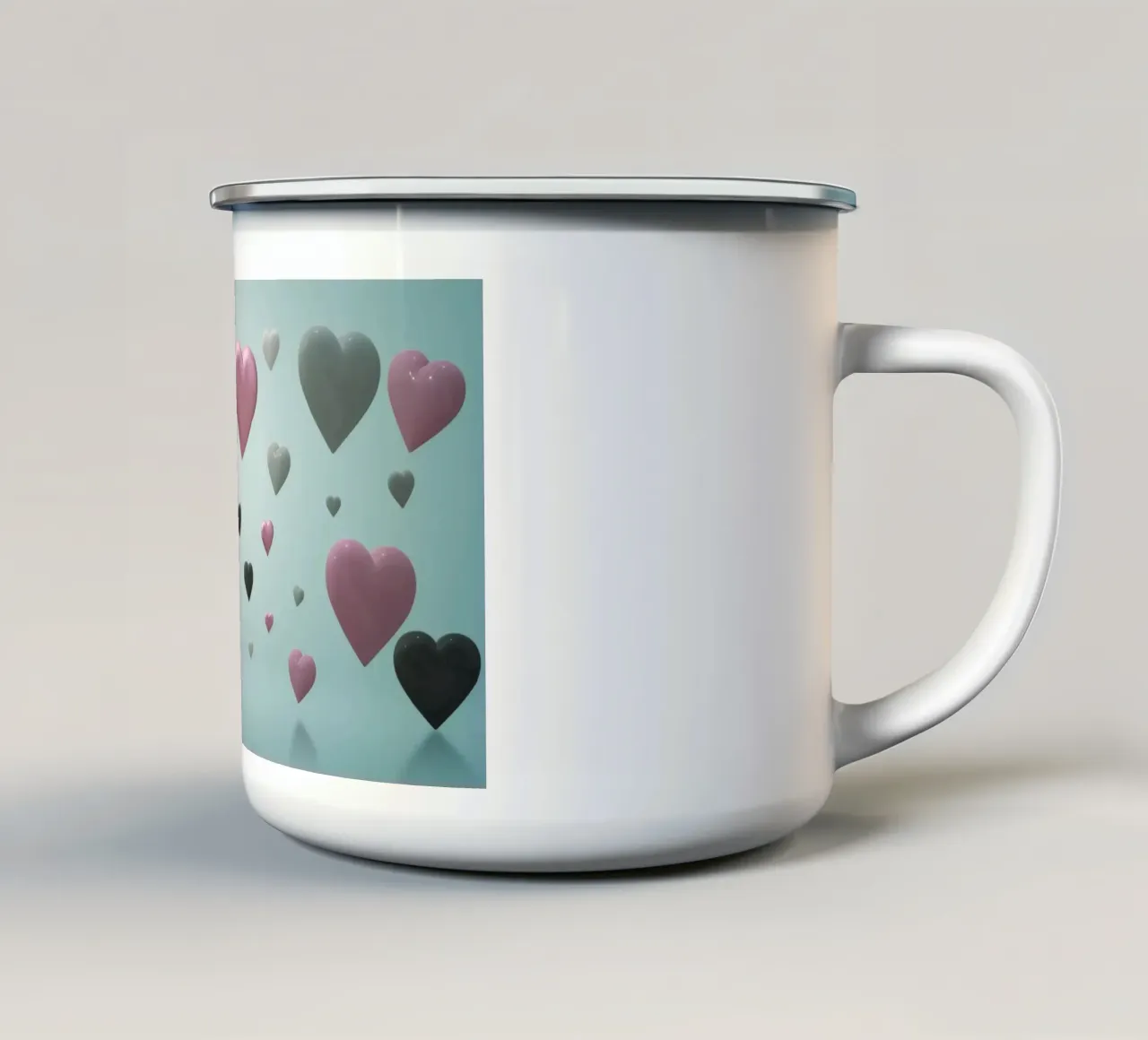 Cuori colorati tazza in smalto da BenCoStyle