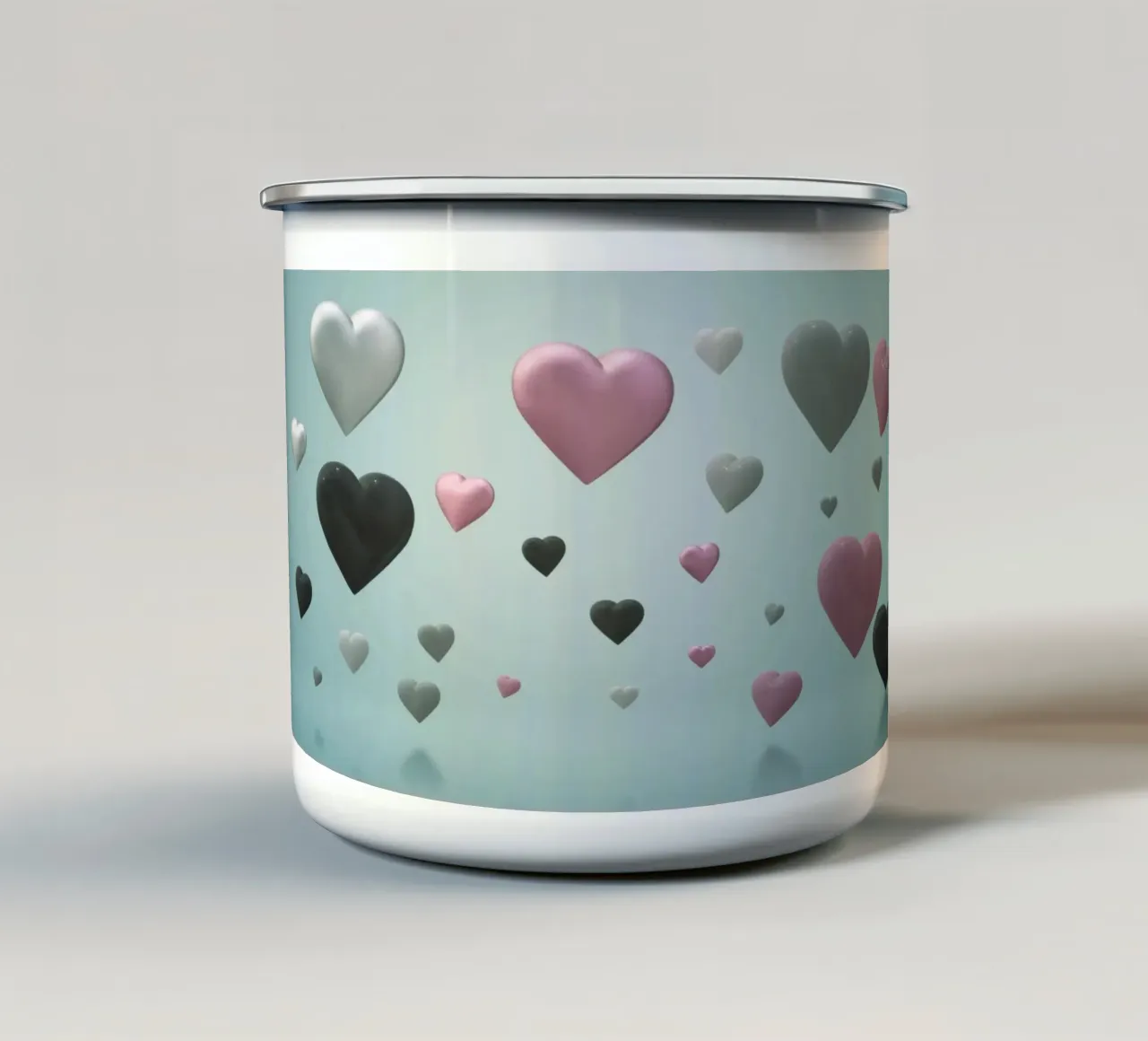 Cuori colorati tazza in smalto da BenCoStyle
