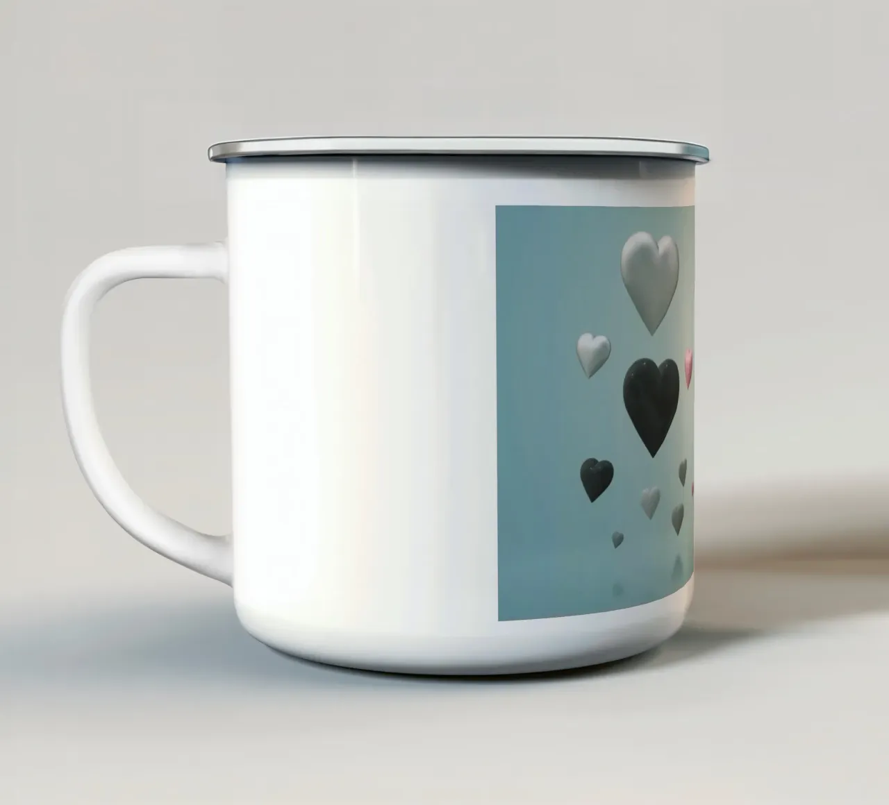 Cuori colorati tazza in smalto da BenCoStyle
