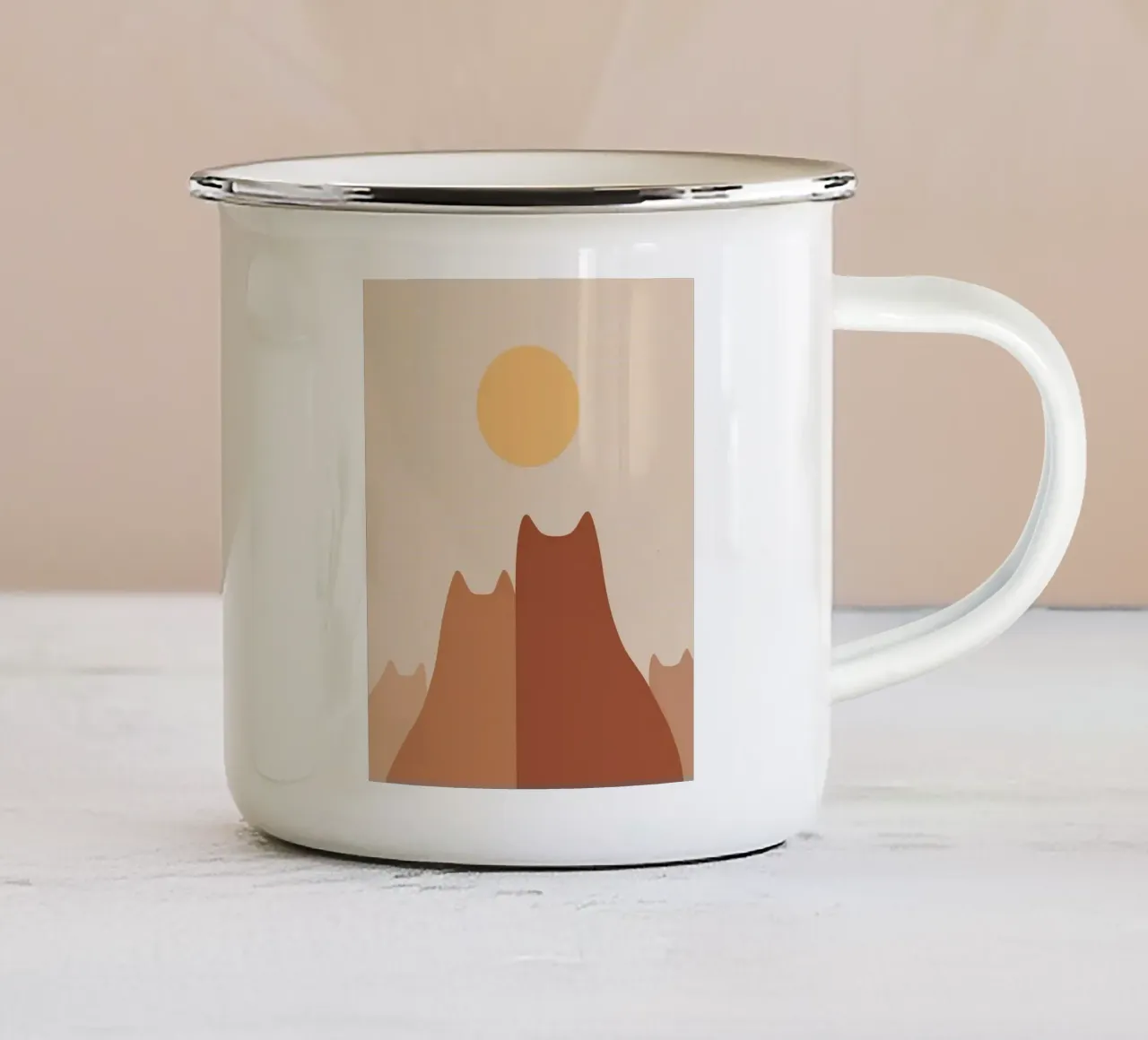 cat shape in sunshine tazza in smalto da andern