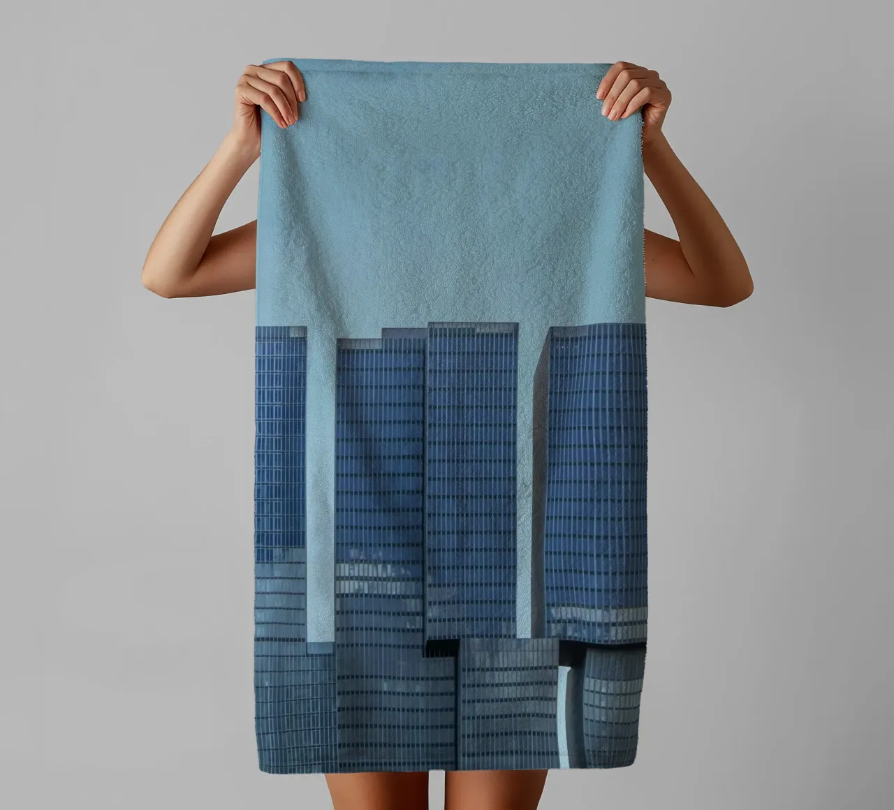building reflect the sky asciugamano da bagno da grace