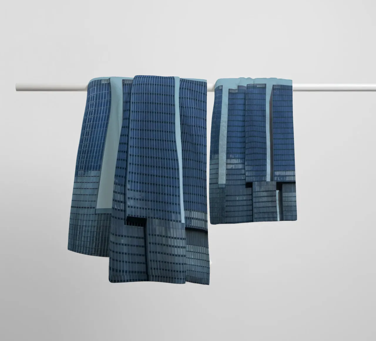 building reflect the sky asciugamano da bagno da grace