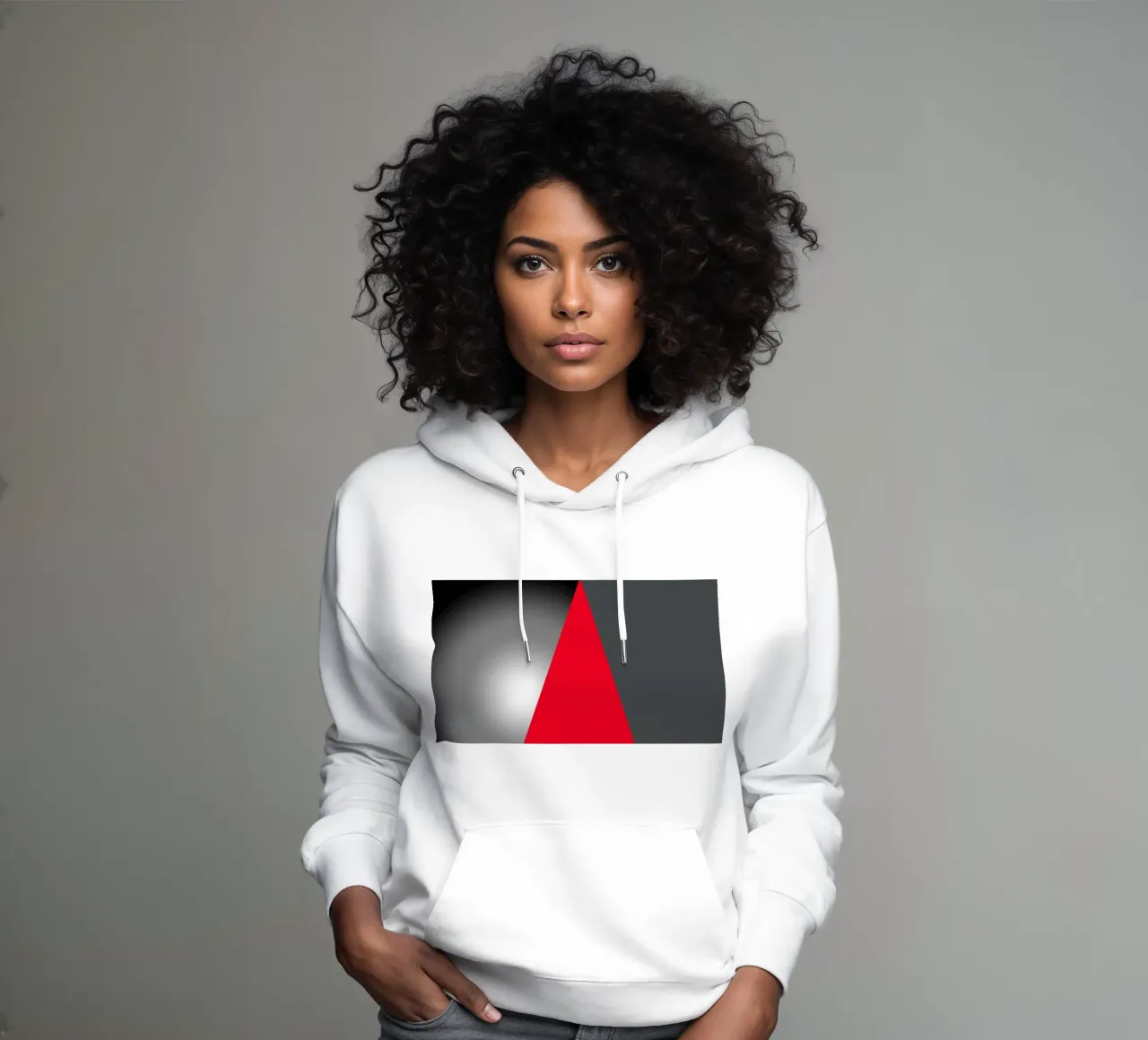 Triangolo rosso con sfera felpa con cappuccio da BenCoStyle