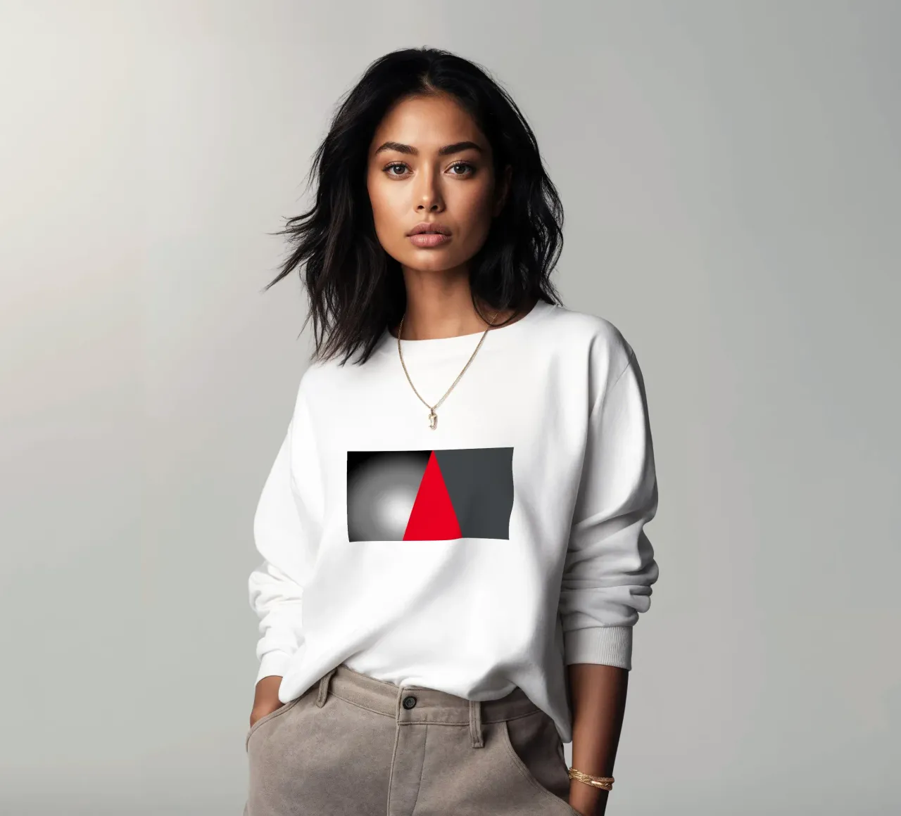 Triangolo rosso con sfera felpa da BenCoStyle