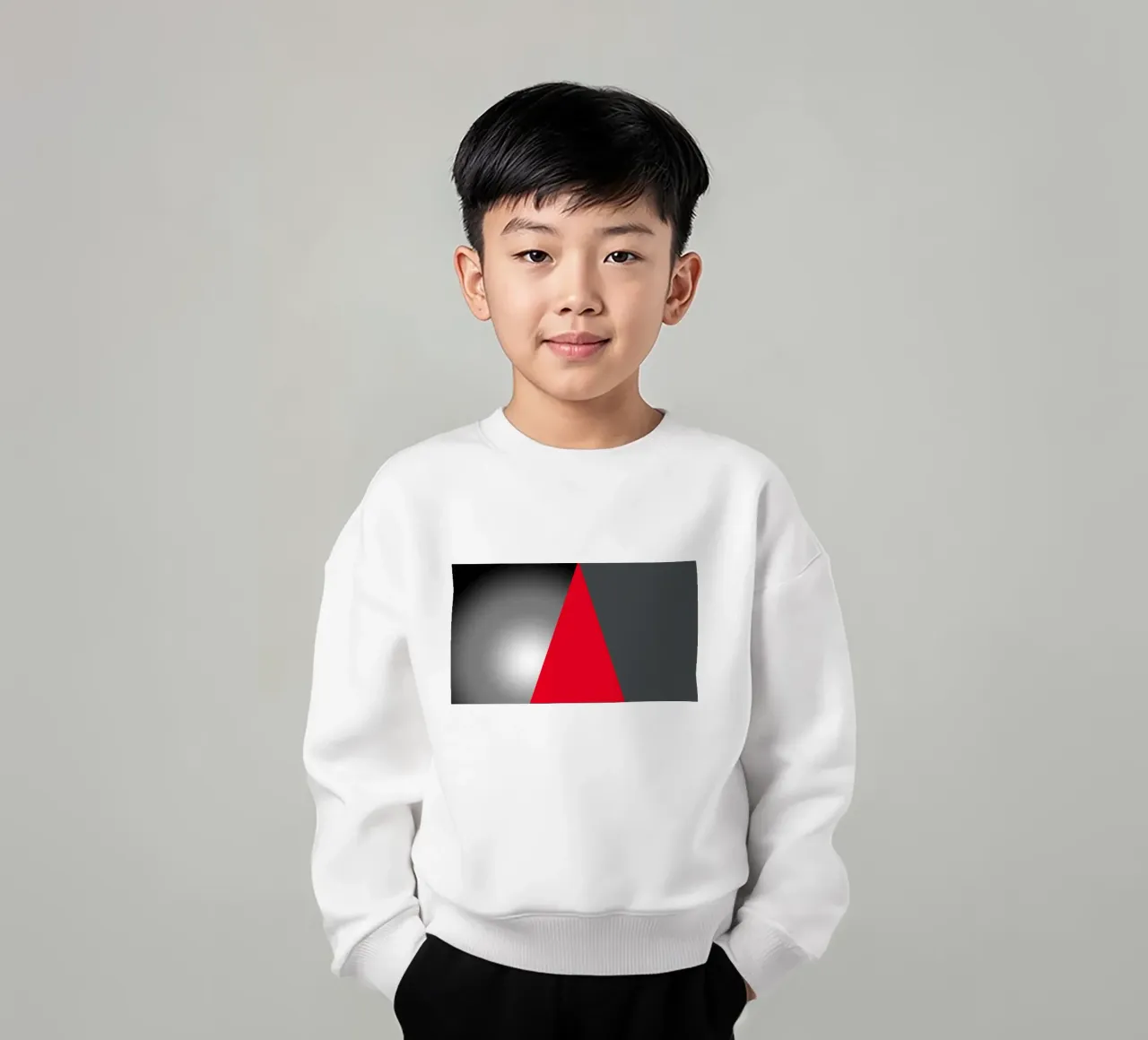 Triangolo rosso con sfera felpa bambino da BenCoStyle