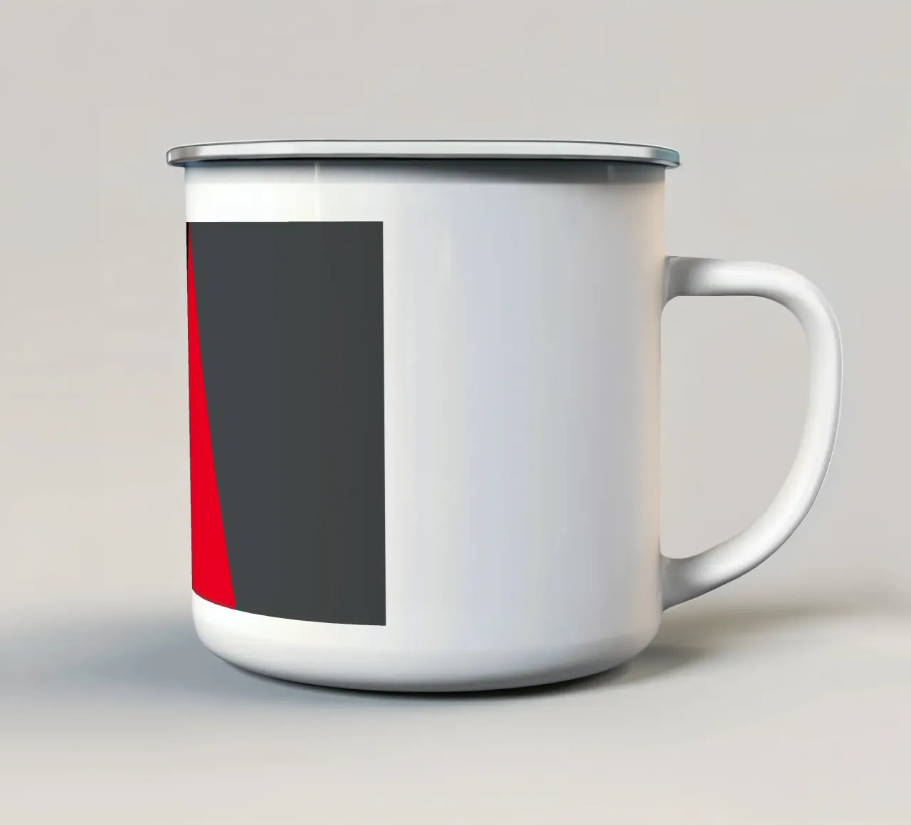 Triangolo rosso con sfera tazza in smalto da BenCoStyle