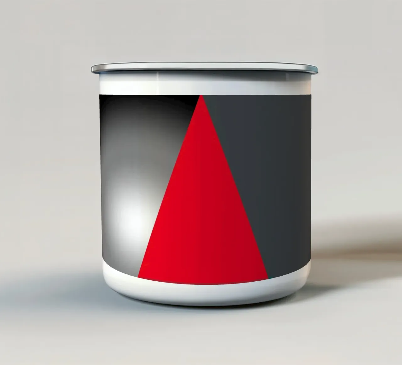 Triangolo rosso con sfera tazza in smalto da BenCoStyle