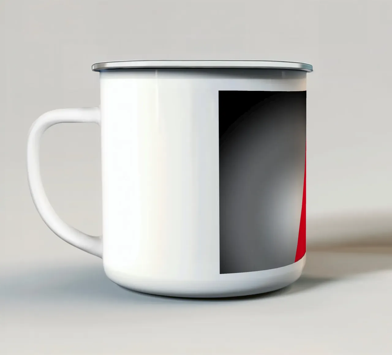 Triangolo rosso con sfera tazza in smalto da BenCoStyle