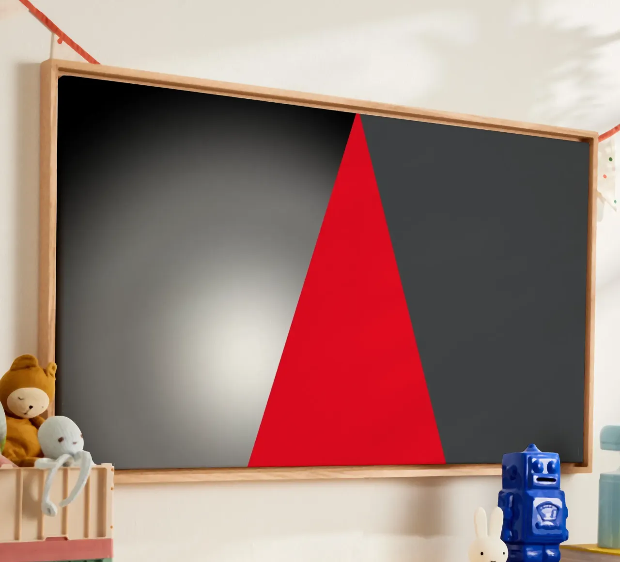 Red triangle with sphere canvas by BenCoStyle