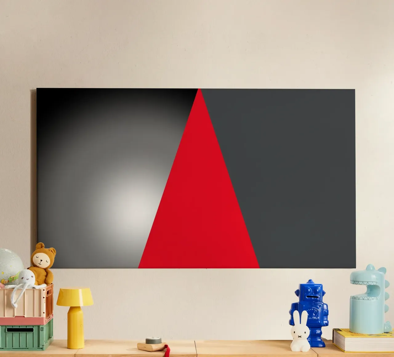 Red triangle with sphere canvas by BenCoStyle