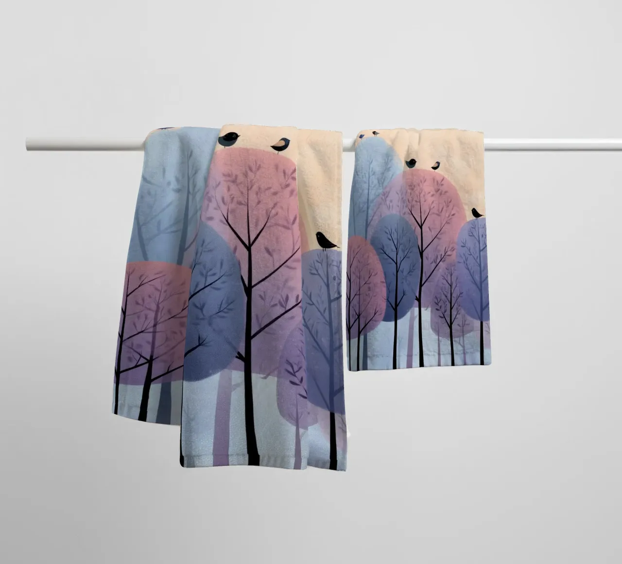Rainbow Whisper Trees asciugamano da bagno da Kiara