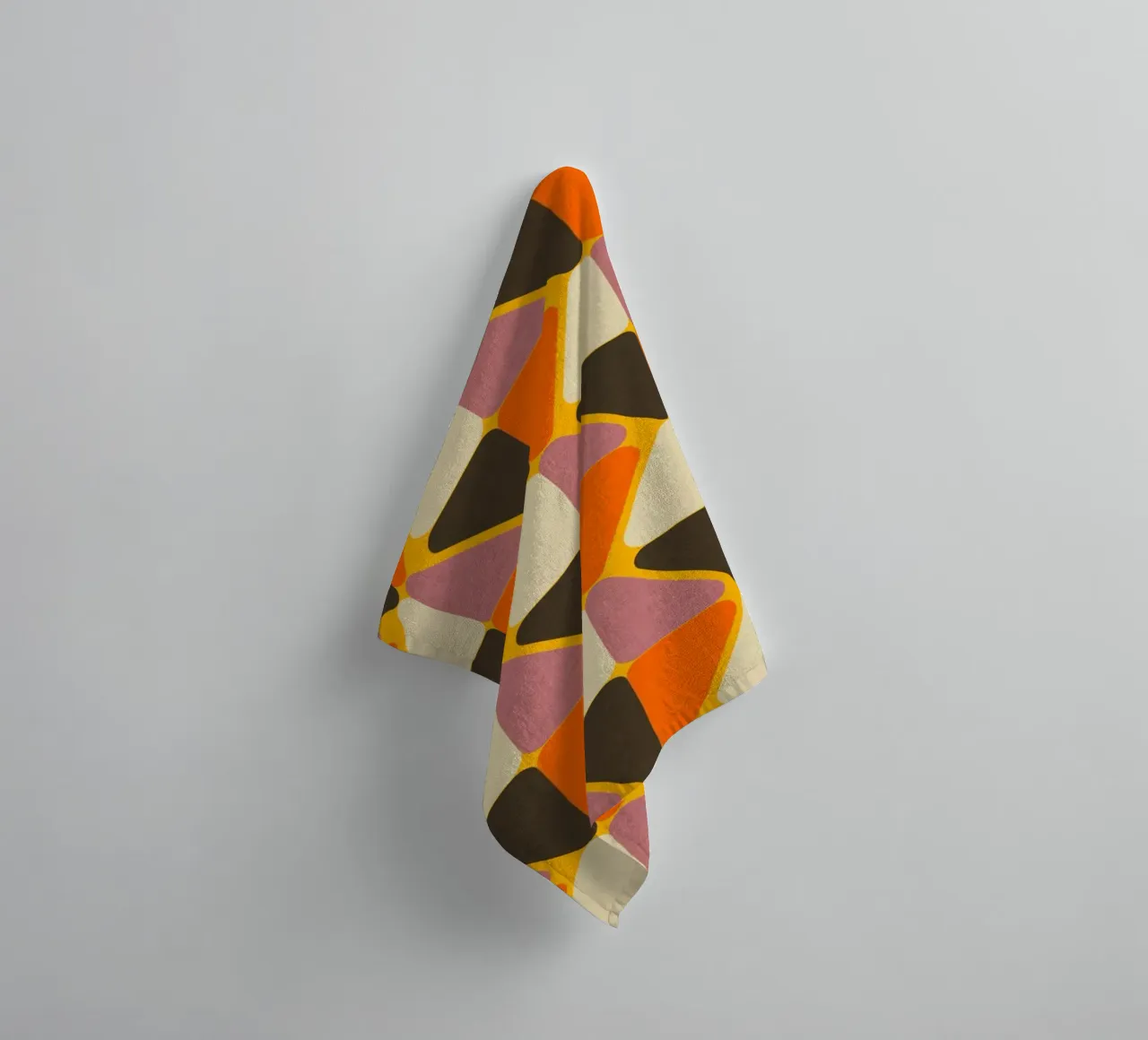 Retro Color Block Flower Yellow towel by susanacosta
