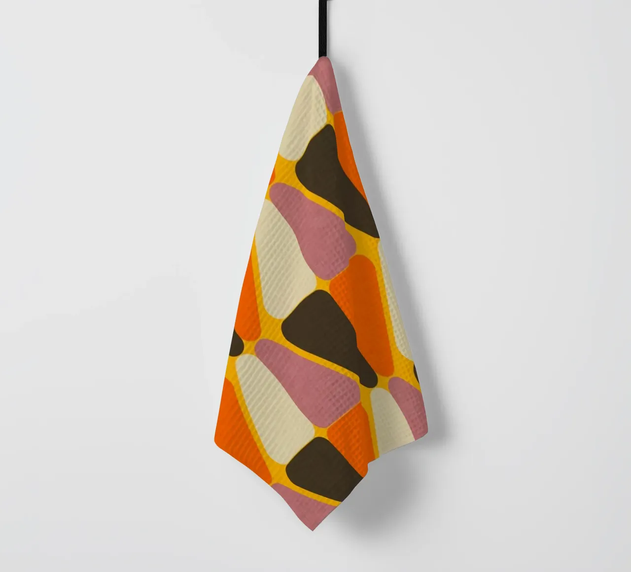 Retro Color Block Flower Yellow torchon de susanacosta