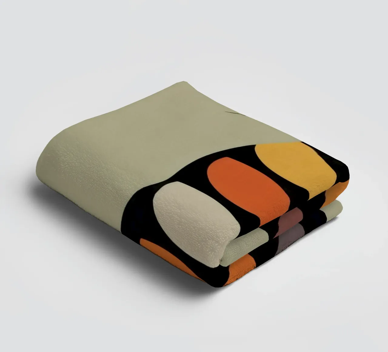 Whiskers of Autumn – Retro Leaf Cat Illustration asciugamano da bagno da 20 Farben