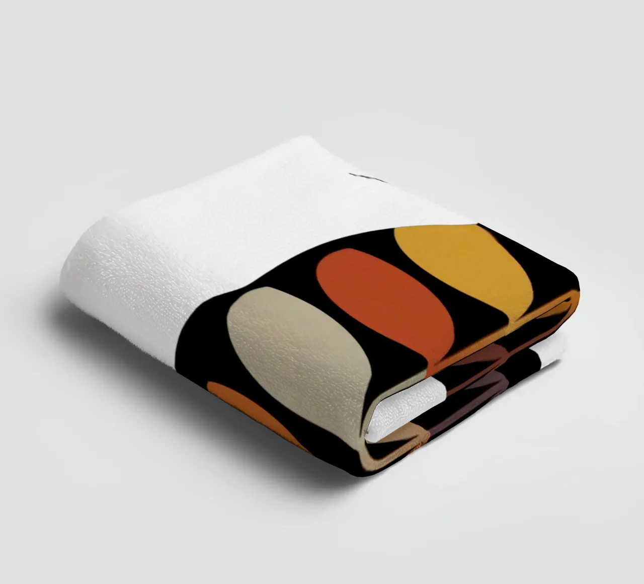 Autumn Cat – Retro Leaf Cat Illustration asciugamano da bagno da 20 Farben