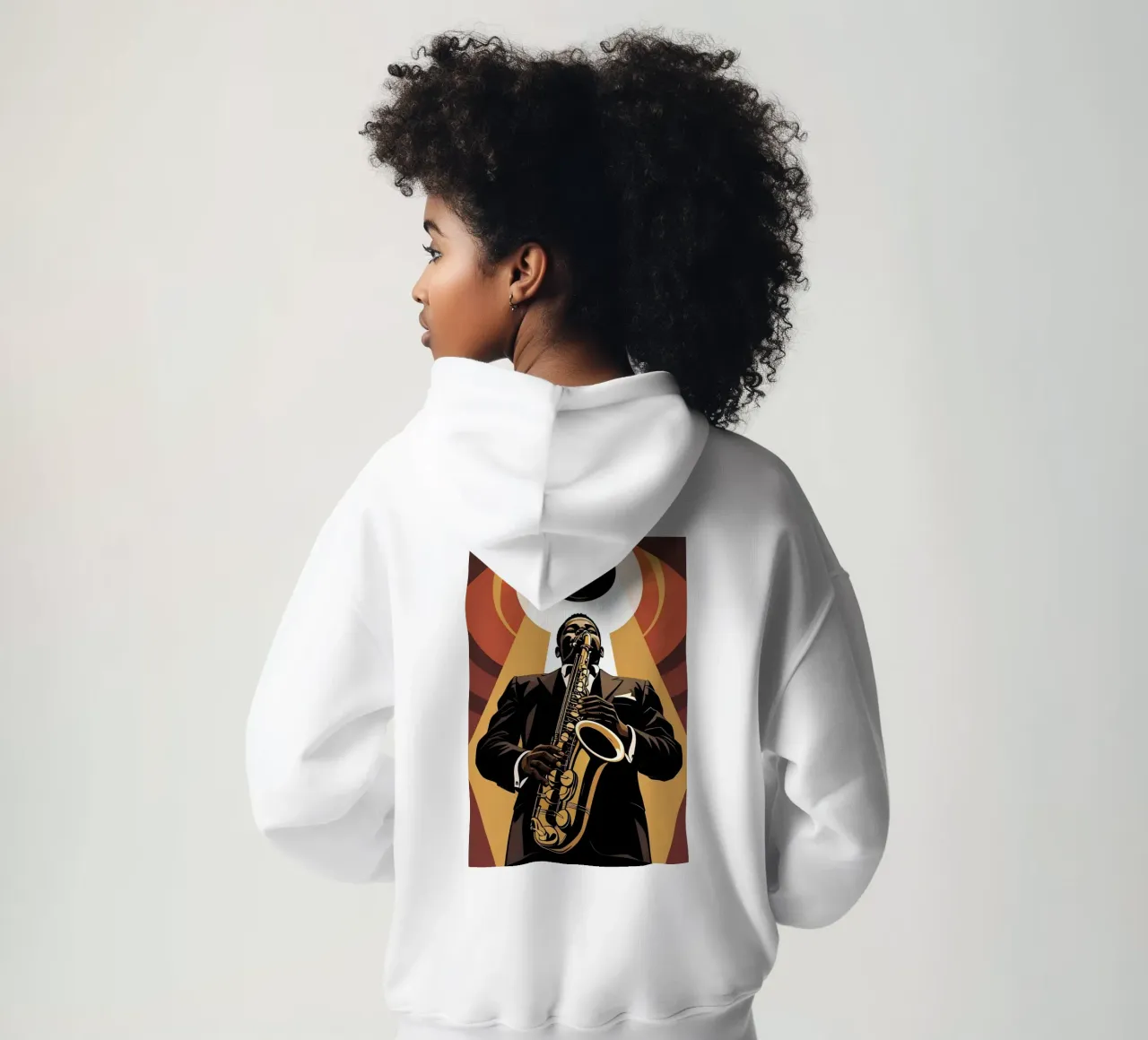 Saxofono felpa con cappuccio da Massimo Frascogna