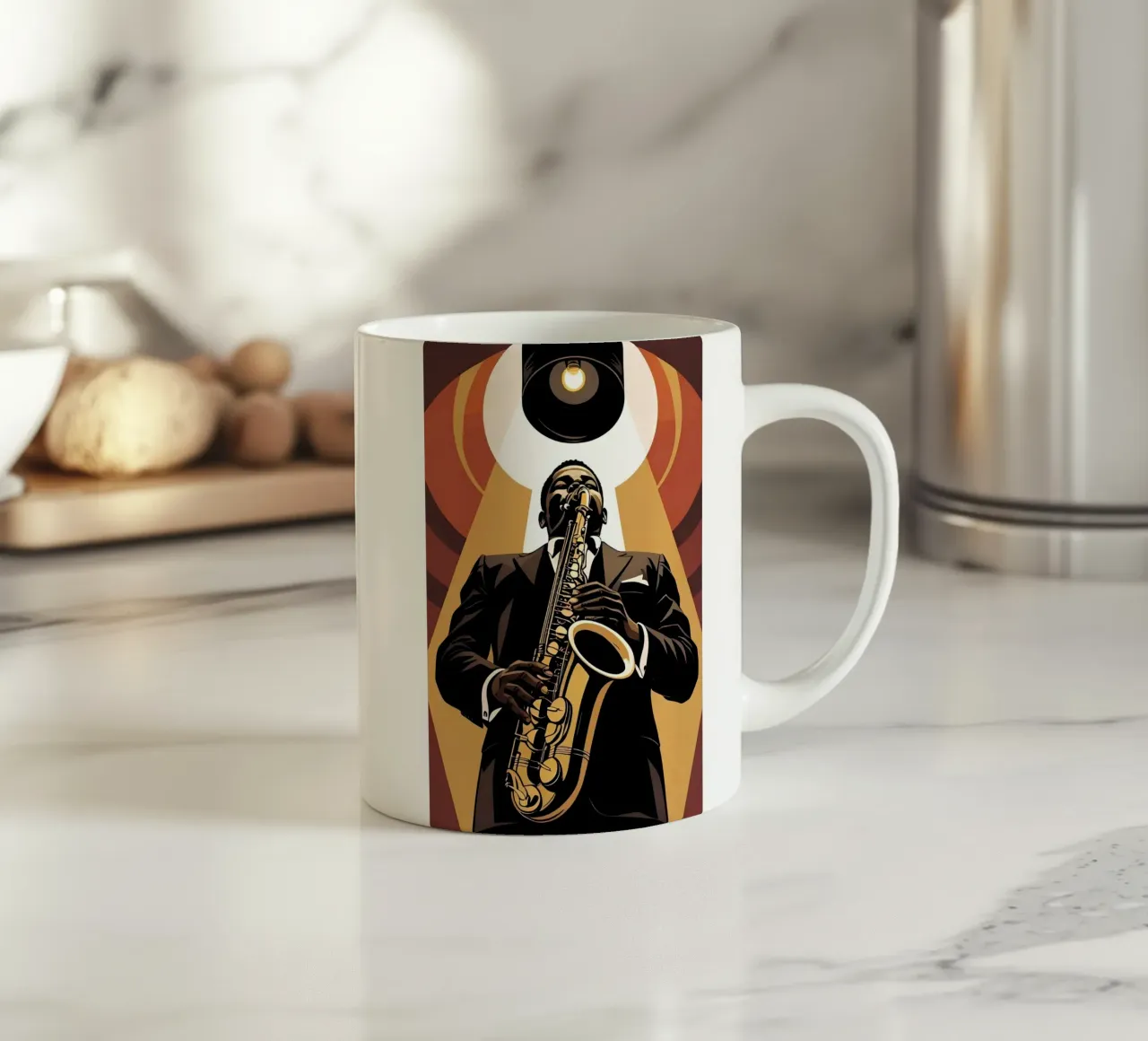 Saxofono tazza in ceramica da Massimo Frascogna