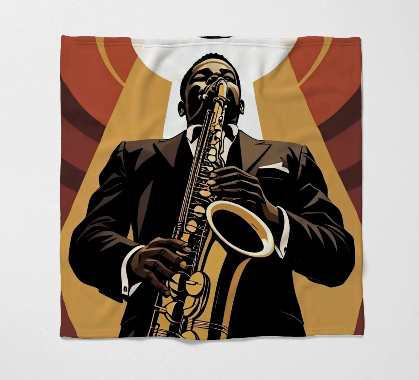 Saxofoon fleecedeken van Massimo Frascogna