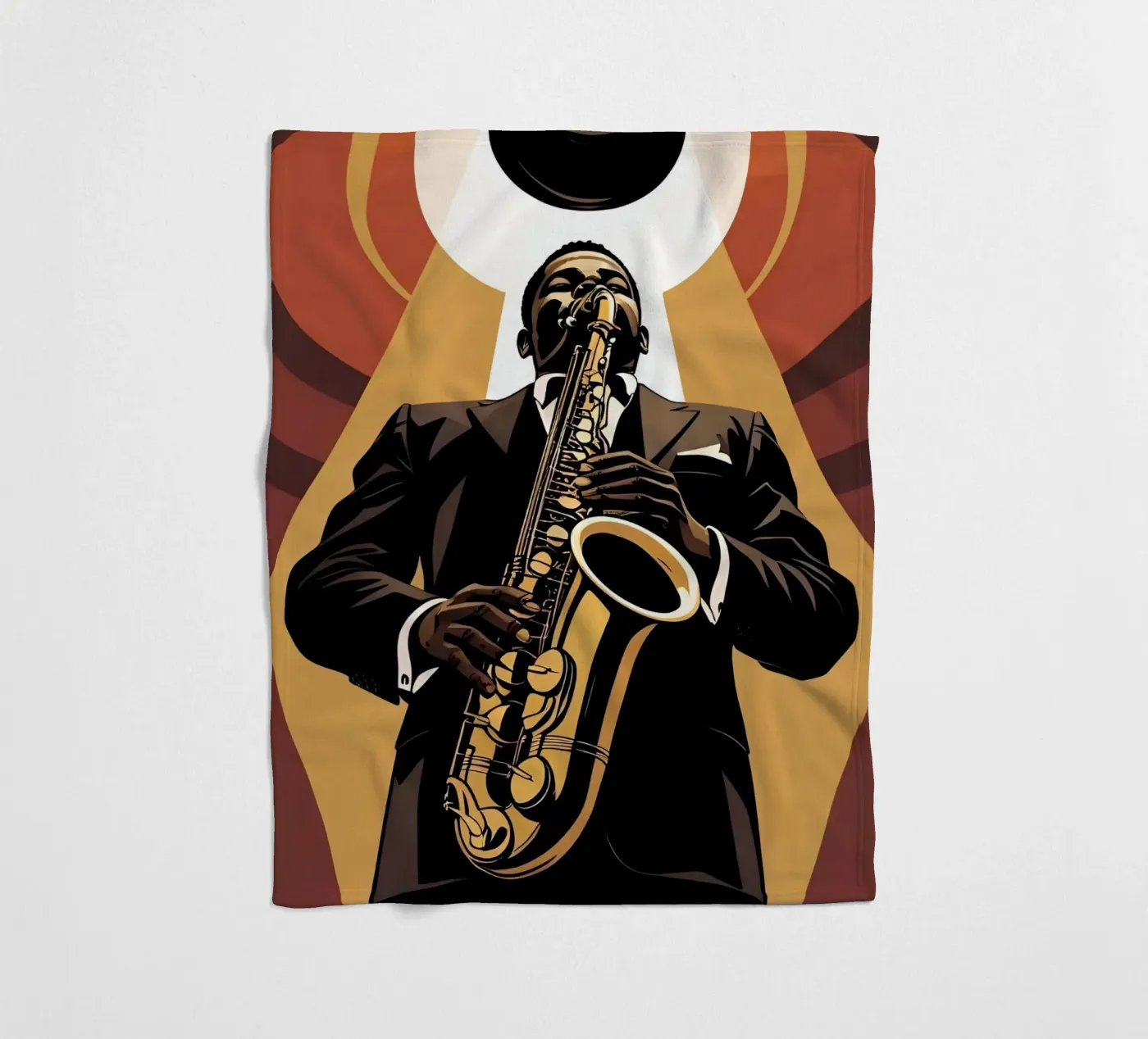 Saxofoon fleecedeken van Massimo Frascogna
