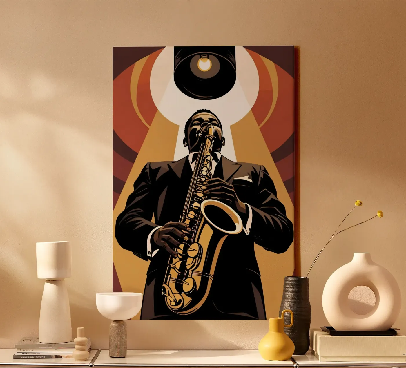 Saxofoon canvas van Massimo Frascogna