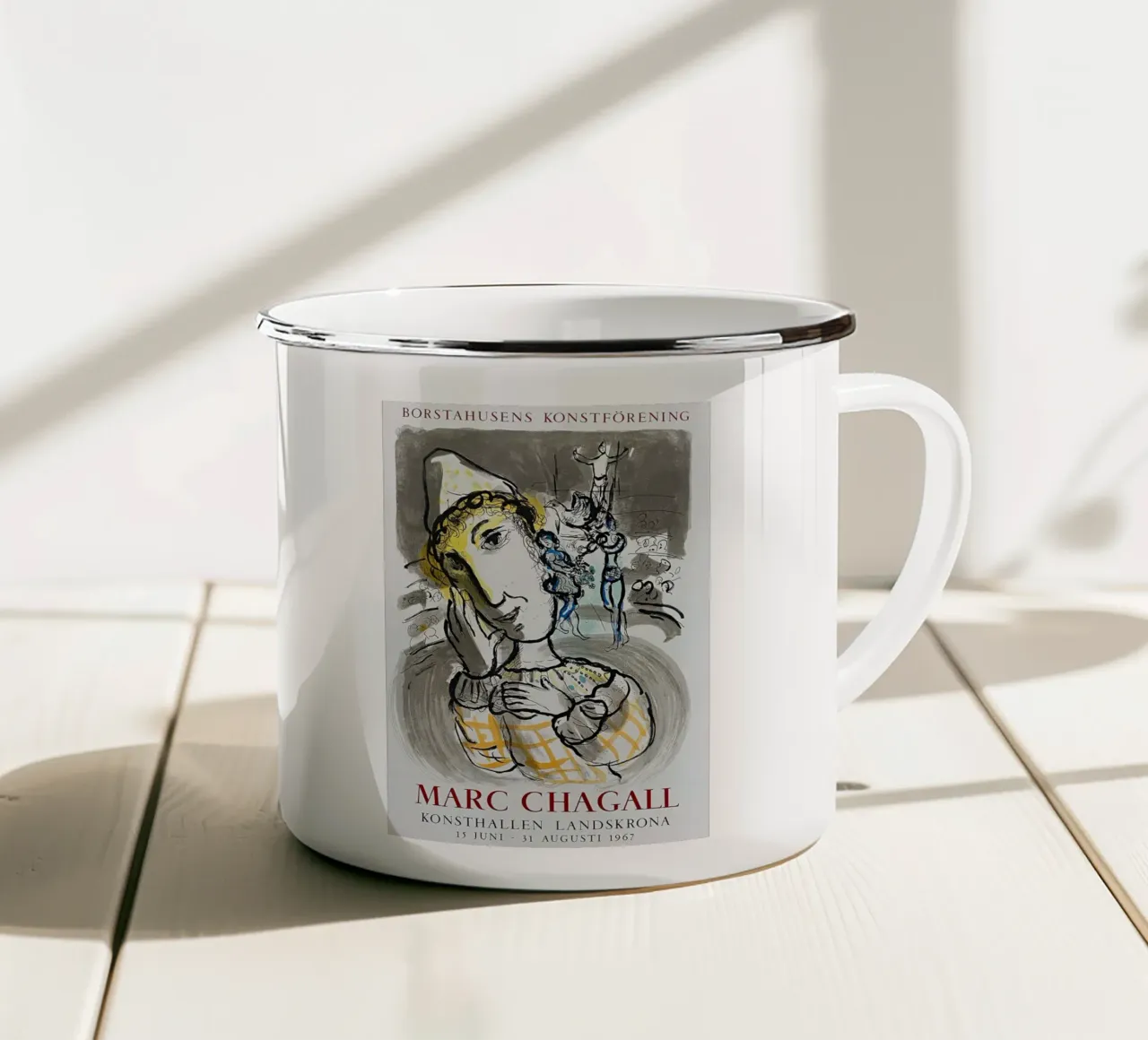 Circo con clown giallo, 1967 tazza in smalto da Jachultz Sophias