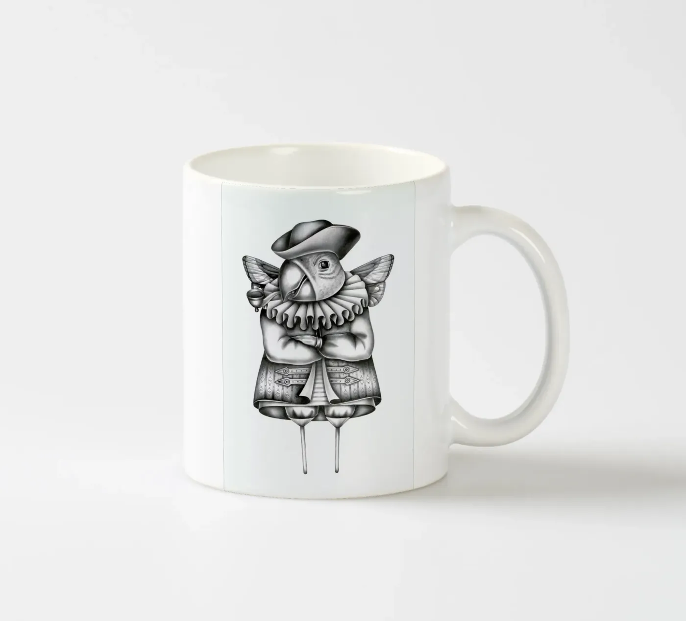 Parrot ceramic mug by Maria Vdovichenko