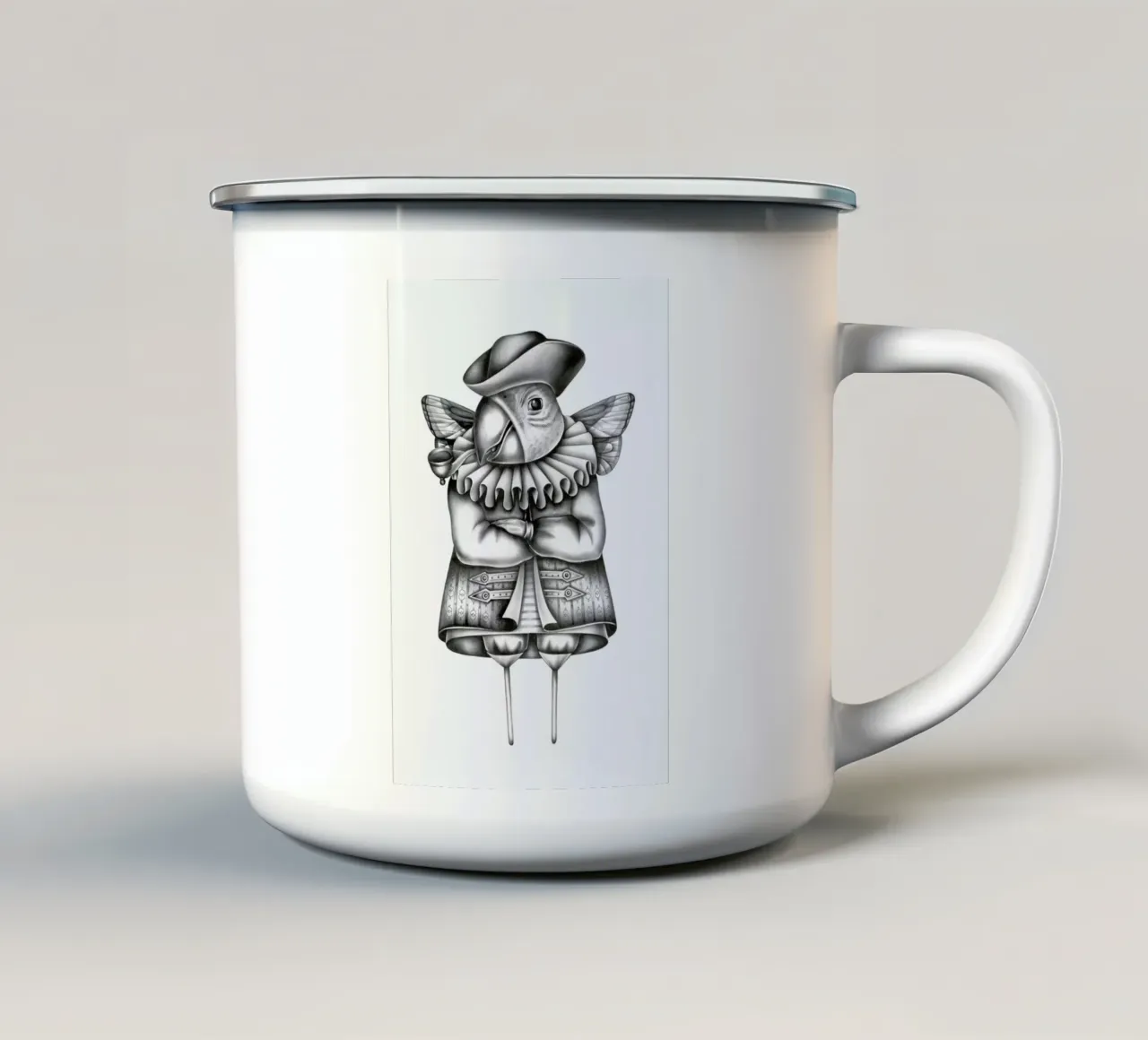 Parrot tazza in smalto da Maria Vdovichenko
