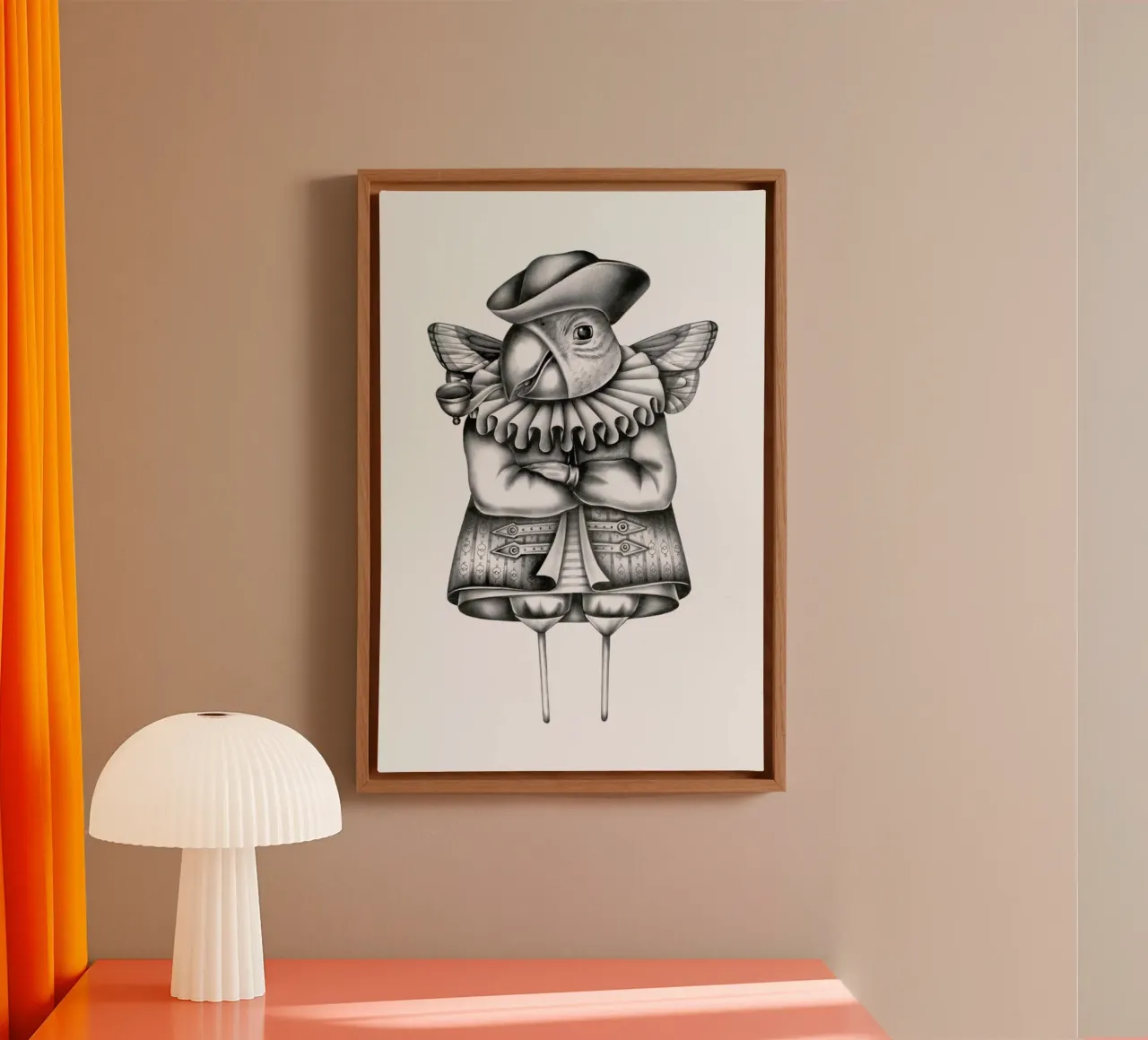 Parrot canvas met Baklijst van Maria Vdovichenko
