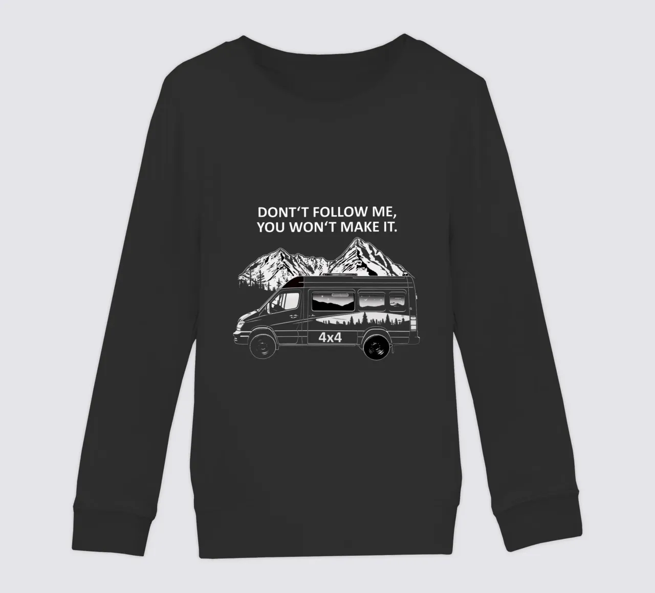 4x4 Don't Follow Me, You Won't Make It. kinder sweatshirt van Autofocus