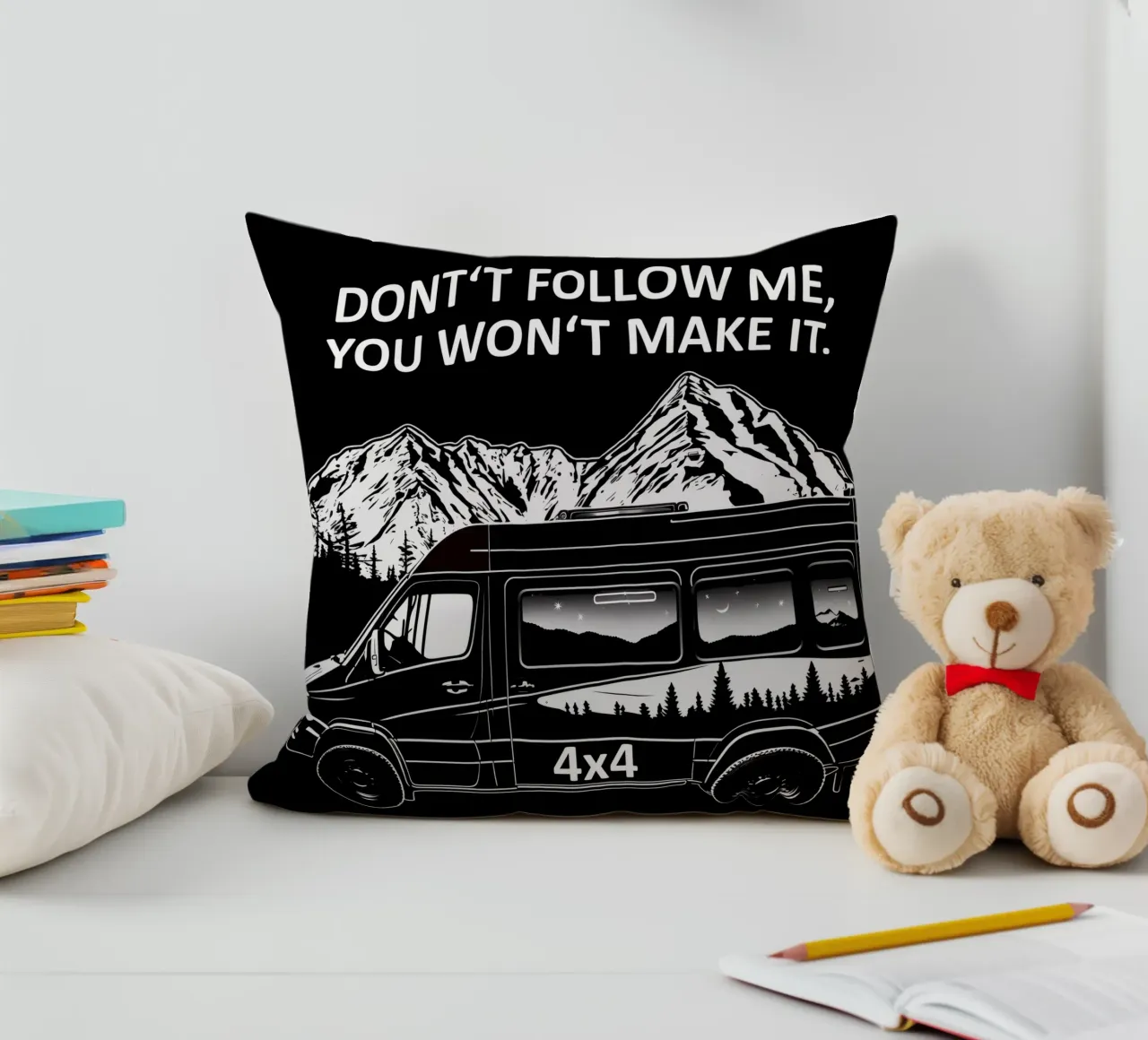 4x4 Don't Follow Me, You Won't Make It. cuscino da Autofocus